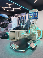 Simulateur de vol d'avion VR rotatif en intérieur, simulateur de vol d'avion 9D VR, station VR pour utilisation dans les centres commerciaux