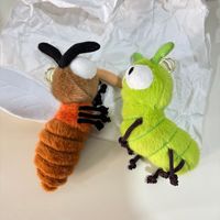 Série d'insectes créatifs de dessin animé, jouet en peluche mignon, cafard, chenille, moustique, pendentif en coton PP, porte-clés, poupée