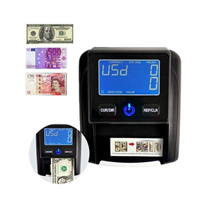 Compteur de billets portable multi-devises en métal avec détection de 40 devises et comptage de la valeur des billets mixtes |   Analyseur de billets de banque à écran LED USD - Product Image 1