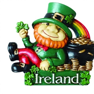 Imán de Resina 3D para Refrigerador con Diseño de Duende Irlandés de Dublín, Artesanía en Resina - Product Image 1