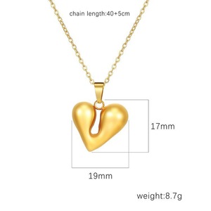 Collar de Acero Inoxidable Dorado, Joyería Personalizada, Collar con <span class=keywords><strong>Cadena</strong></span> <span class=keywords><strong>Cubana</strong></span> para Mujer - Product Image 5
