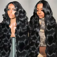 Perruque Lace Front Brésilienne 6x6 sans colle, ondulée, pré-épilée, en cheveux humains vierges HD, brun clair, avec dentelle transparente pour femme