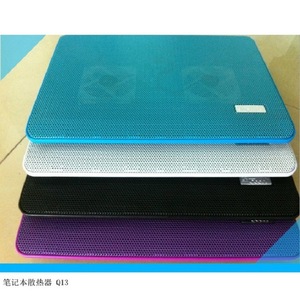Q13 Thin Dual Fan Laptop <b>Cooling</b> <b>Pad</b> Metal Base For Notebook Computer Cooler Stand - Product Image 2