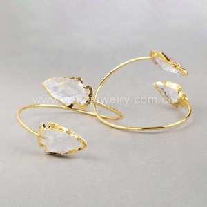 G0528 Fashion Arrowhead <strong>clear</strong> Aura <strong>Quartz</strong> Stone <strong>Bracelet</strong> - Product Image 2