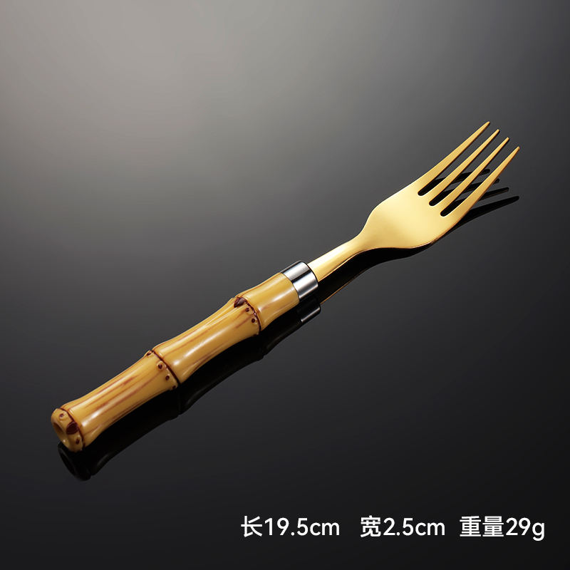 ส้อมทานอาหารเย็นสีทอง