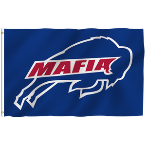 Haute qualité 3x5ft pour équipe de Football <span class=keywords><strong>NFL</strong></span> conception personnalisée bannière Buffalo Bills drapeaux 100% Polyester Stock toutes les équipes - Product Image 1