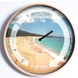 Horloges murales de marée à cadre en bois rond simple et moderne de 12 pouces <span class=keywords><strong>horloge</strong></span> cadeau avec logo personnalisé - Product Image 4