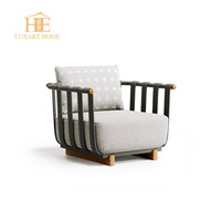 Fauteuil d'extérieur moderne de luxe en rotin tressé à la main, finition teck naturel, portable pour parcs, appartements, villas, ensembles de jardin pour extérieur