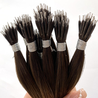 Extensions de cheveux naturels Remy Haiyi 2026 de haute qualité, lisses et ondulés, avec anneaux nano, sans perte de cheveux, pour femmes blanches