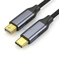 Cable USB-C a Mini DP 4K60Hz, Chapado en Oro 24K, Tipo-C Mini para Adaptador, Blindaje de Lámina, Garantía de 12 Meses para MacBook Pro/Air