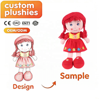Poupée en tissu personnalisée pour fille avec chapeau, cheveux tressés, peluche douce, jouet en tissu rembourré, OEM ODM, logo personnalisé, jouet pour enfants, cadeau d'anniversaire, vente en gros