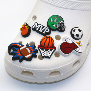 New Wholesale Pvc Custom Clog Marine Animal Cartoon Baseball Sports butterfly Rugby Basketball Soccer <strong>Football</strong> Shoe <strong>Charms</strong> - Product Image 1