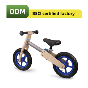 Vélo d'équilibre personnalisé 12 pouces pour enfants, jouet en <span class=keywords><strong>bois</strong></span> à pousser pour tout-petits, vélo d'apprentissage pour bébés, vélo d'exercice pour enfants de 2 à 5 ans - Product Image 1