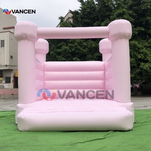 Enfants et tout-petits 10x10x8ft mini maison gonflable blanche pour la location de fête <span class=keywords><strong>rose</strong></span> plat top moonwalk château gonflable commercial - Product Image 2
