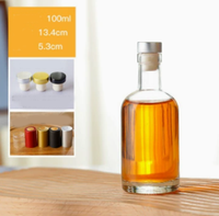 Bouteilles de vin en verre transparent mat vides de 500 ml et 750 ml avec bouchon en caoutchouc, pour brassage maison, petites bouteilles de whisky miniatures, vente en gros 100 ml 200 ml