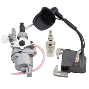 GOOFIT <span class=keywords><strong>Carburateur</strong></span> de moto 13mm avec bobine d'allumage Bougie d'allumage de remplacement pour 2 Temps 47cc <span class=keywords><strong>49cc</strong></span> Pocket Bike Scooter <span class=keywords><strong>Quad</strong></span> ATV - Product Image 1
