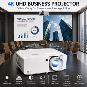 Projecteur laser 4K Optoma UHZ6168 intelligent à courte focale 3D, best-seller pour le divertissement à domicile et au bureau - Product Image 1