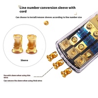 Kit de modification audio pour mini-voiture - Porte-fusible en cuivre pur, séparateur de fusibles 4 voies et bloc de distribution avec couvercle de sécurité