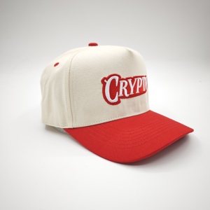 Cappello strutturato personalizzato a tesa curva 3D ricamato bicolore 5 pannelli cotone berretto OTTO cappello - Product Image 2