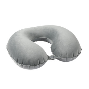 Almohada de viaje inflable en forma de U, color gris sólido, 28x26x14 cm, soporte portátil para el cuello para uso en avión - Product Image 1