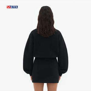 Abito da donna con cappuccio con logo personalizzato da donna <span class=keywords><strong>nero</strong></span> a manica lunga 2025 primavera all'ingrosso abbigliamento donna abito felpa - Product Image 4