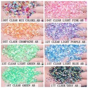 Strass en résine transparente AB Jelly, couleurs AB, 100 000 pièces, 2 mm, à dos plat 3D, à coller, en vrac, pour décorations de vêtements DIY, nail art, bijoux Nizi - Product Image 3