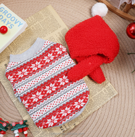 Vêtements de Noël pour animaux de compagnie : Pull design confortable avec chapeau pour chien – Idéal comme cadeau de Noël
