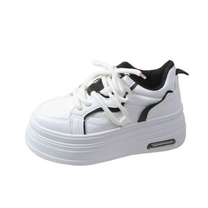 Chaussures blanches à semelles épaisses pour femmes, nouvelle collection printemps, baskets de sport décontractées rehaussées et polyvalentes, tendance 26 - Product Image 5