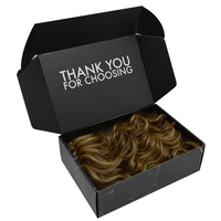 Boîte d'emballage personnalisée en carton ondulé recyclable pour perruques, boîte de luxe pliable pour l'expédition de mèches de cheveux
