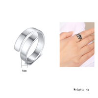 Factory Direct Großhandel Custom Engraved Inspirational Open Spiral Rings -18 Karat vergoldeter Edelstahl verstellbarer Schmuck
