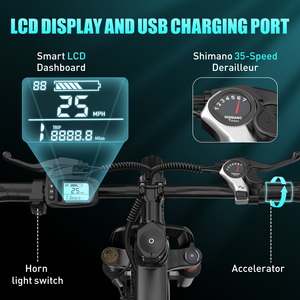 Vélo Électrique de Style Cyclomoteur pour <span class=keywords><strong>Femme</strong></span>, 400W 36V, 7 Vitesses, Portable, Assistance au Pédalage et Accélérateur, Roues de 26 Pouces - Product Image 2