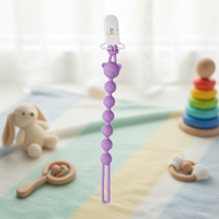 Sucette en silicone motif ours de dessin animé avec chaîne anti-chute, sérigraphiée pour le soulagement des poussées dentaires et la sécurité des nouveau-nés