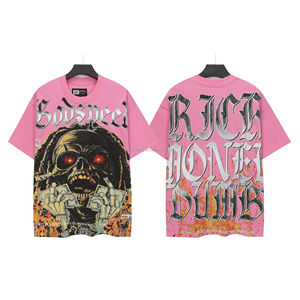 <span class=keywords><strong>T</strong></span>-<span class=keywords><strong>Shirt</strong></span> Oversize 100% Cotone con Logo di <span class=keywords><strong>Band</strong></span> <span class=keywords><strong>Rock</strong></span> e Basket, Lavata e Lavorata a Maglia, Nera, Manica Corta, per Uomo e Donna, Collezione 2025 - Product Image 2