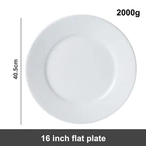 Plate Manufacturers Customized Wedding Hotel White Porcelain Flat 10.5 Inch Plate Ceramic Round Chargers Plate Dinner Decorative