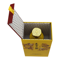 Caja de Regalo para Botellas de Vino de Doble Puerta, Personalizable, Ecológica, de Alta Gama, con Diseño de Logotipo Impreso, Cinta Decorativa y Bandeja Interior de Papel