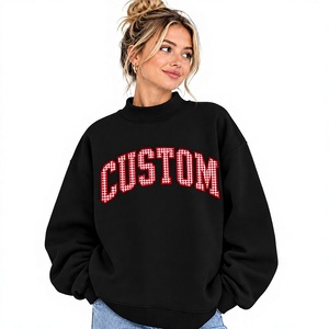 Nouveau design – Sweat-shirt polaire à col montant pour femme, coupe ample et oversize, chaud, respirant, écologique, automne-hiver, broderie personnalisée - Product Image 1
