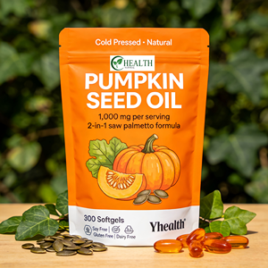 Suplemento Natural para Crescimento Capilar de Marca Privada, Vegan, OEM, Cápsulas de Óleo de Semente de Abóbora para Saúde - Product Image 1