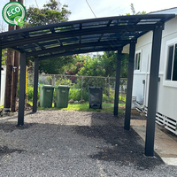 Abri de stationnement pour voitures en aluminium sur mesure avec toit en polycarbonate, idéal pour garages et abris de voiture