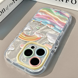 Rainbow <strong>Clouds</strong> Mirror Printing Space Transparent TPU Mobile Phone Cover Case for <strong>Iphone</strong> 17 8 X Xr Xs 11 12 13 14 15 16 Pro Max - Product Image 4