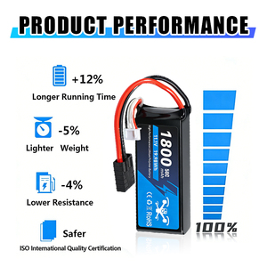 Batterie Lipo 3S 11.1V 1800mAh 50C pour multirotor <span class=keywords><strong>RC</strong></span>, compatible avec les drones Phantom Blade 350 QX Quanum <span class=keywords><strong>Nova</strong></span> Quadcopter - Product Image 3