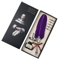 Stylo plume de couleur calligraphie peinture écriture plume dip stylo cadeau ensemble