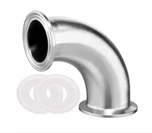 Sanitary Spool Tube With Clamp Ends 6" Length Stainless Steel 304 Seamless Round Tubing