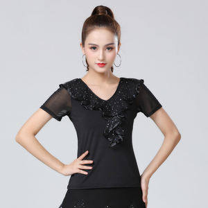 Groothandel Nieuwe Geruite V-hals Korte Mouw Plus Size <span class=keywords><strong>M</strong></span>-4XL Dames Blouses T-shirt Top - Product Image 2