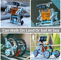 Kit de robot solaire 12 en 1 alimenté par batterie STEM bricolage expérience de physique jouets éducatifs assemblés pour garçons jouets d'ingénierie scientifique