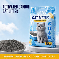 Litière pour chat en bentonite purifiante haute efficacité avec charbon actif, élimine les gaz nocifs, faible poussière, sable écologique pour animaux de compagnie