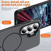 Étui de téléphone protecteur magnétique sans fil en TPU+PC givré de luxe pour S26 Ultra