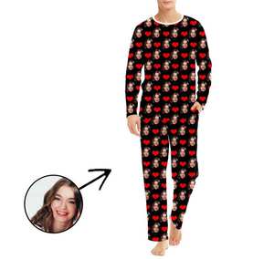 Özel uzun pantolon pijama Set fotoğraf erkekler kişiselleştirilmiş salon seti komik yüz baskılı pijama yumuşak hediye - Product Image 3