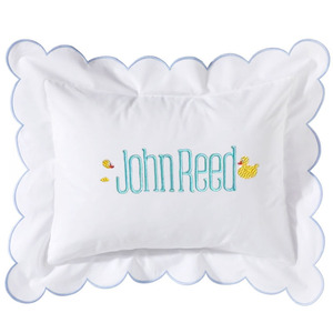 Federe Ricamate Bianche per Cameretta Neonato <span class=keywords><strong>con</strong></span> <span class=keywords><strong>Bordo</strong></span> Smerlato 12x16 Pollici Supporto per <span class=keywords><strong>Cuscino</strong></span> Personalizzabile <span class=keywords><strong>con</strong></span> Monogramma - Product Image 4