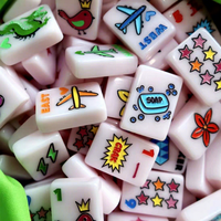 Jeu de Mahjong américain Corey Paige 160 pièces, tuiles en acrylique sculptées en forme d'étoile, jeu complet