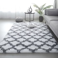 Tapis moderne antidérapant à poils longs, doux et moelleux, style fantaisie, pour la maison, la chambre, le salon, le camping et la prière
